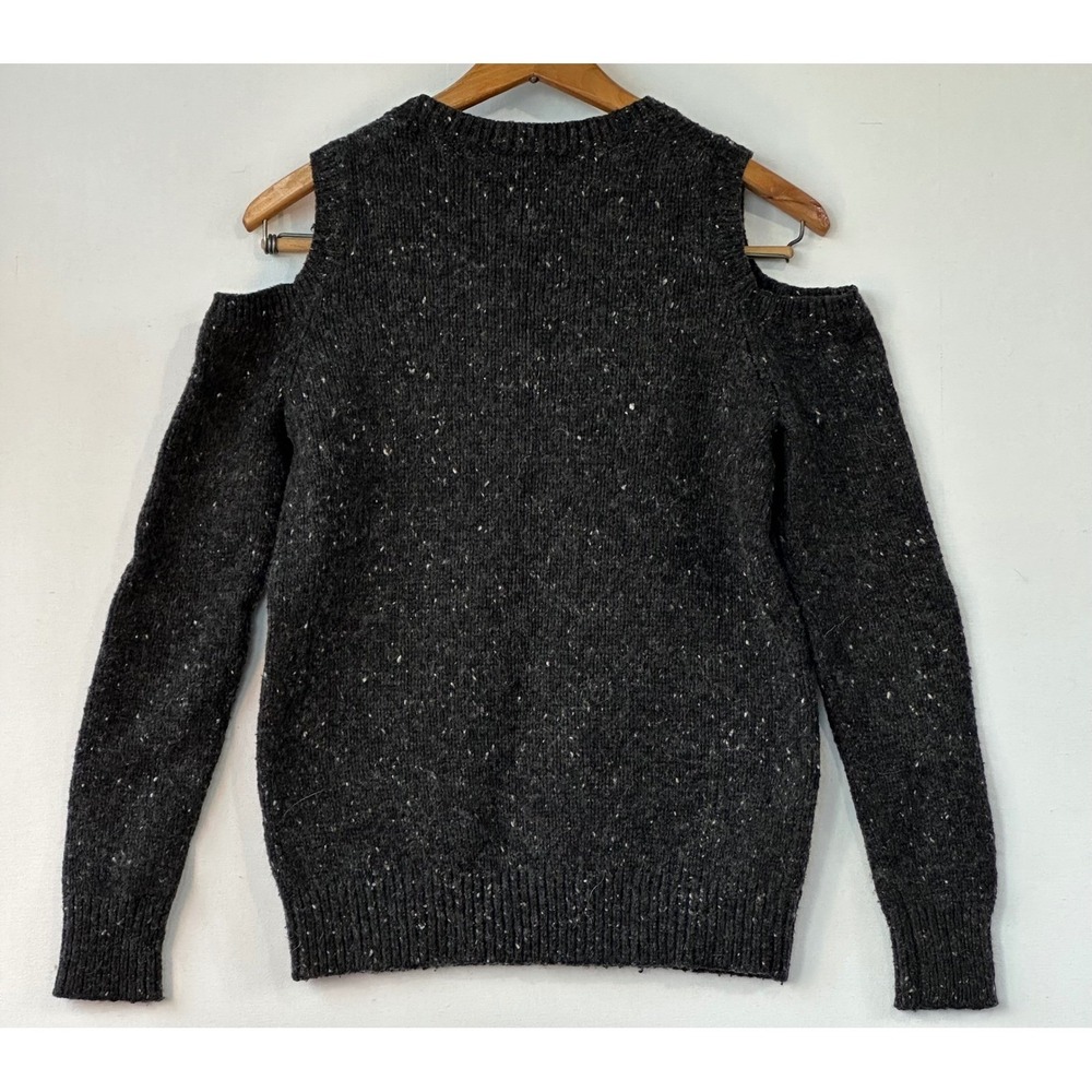 Ann Taylor Cold Shoulder Wool Blend Sweater Womens Small Gray Excellent